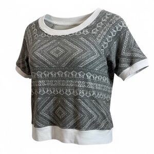 Chaser Sweatshirt Tee Size XS Gray White Short Sleeve French Terry Fleece